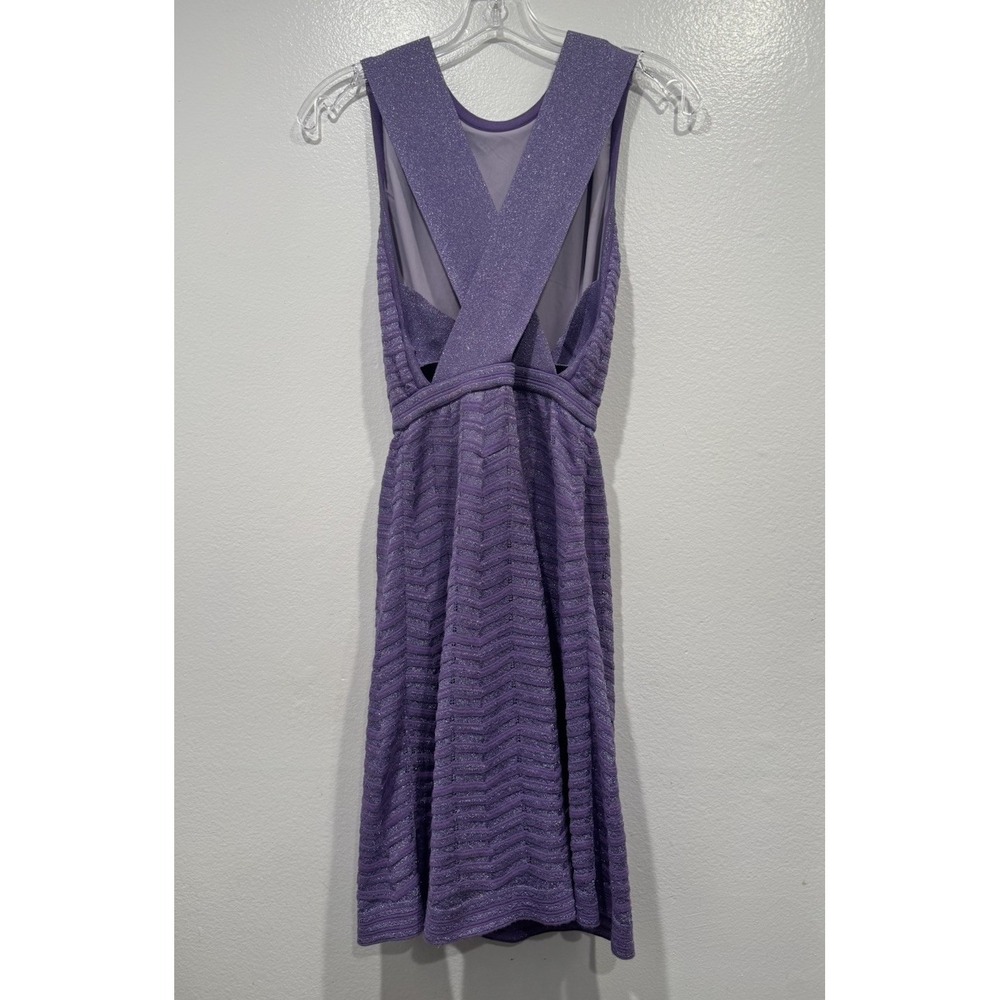 M MIssoni Metallic Purple Silver Mini Dress Strappy Back Size 36 Glam Evening - Picture 3 of 12